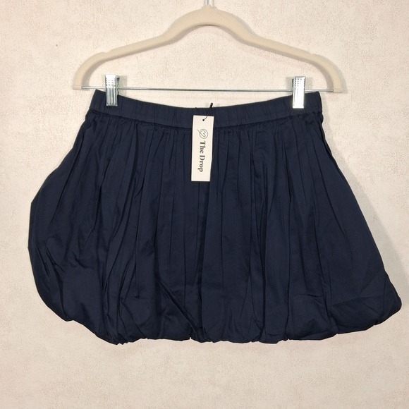 The Drop Dresses & Skirts - The Drop Lillie Bubble Hem Mini‎ Skirt Womens Size S Navy Blue Cotton Blend